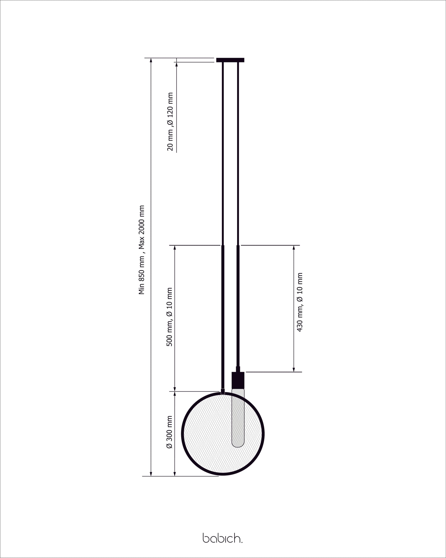 Minimalistic pendant lamp Inverted