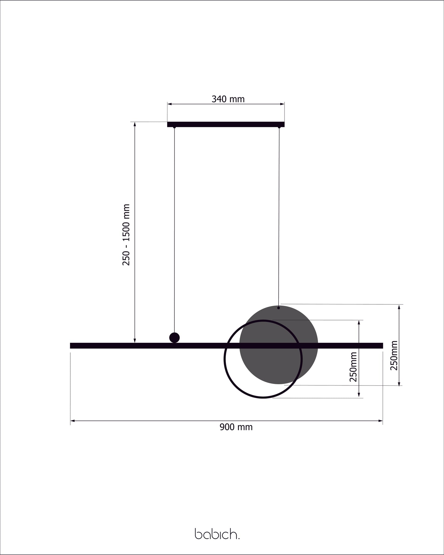 Pendant lamp Mid glass 900