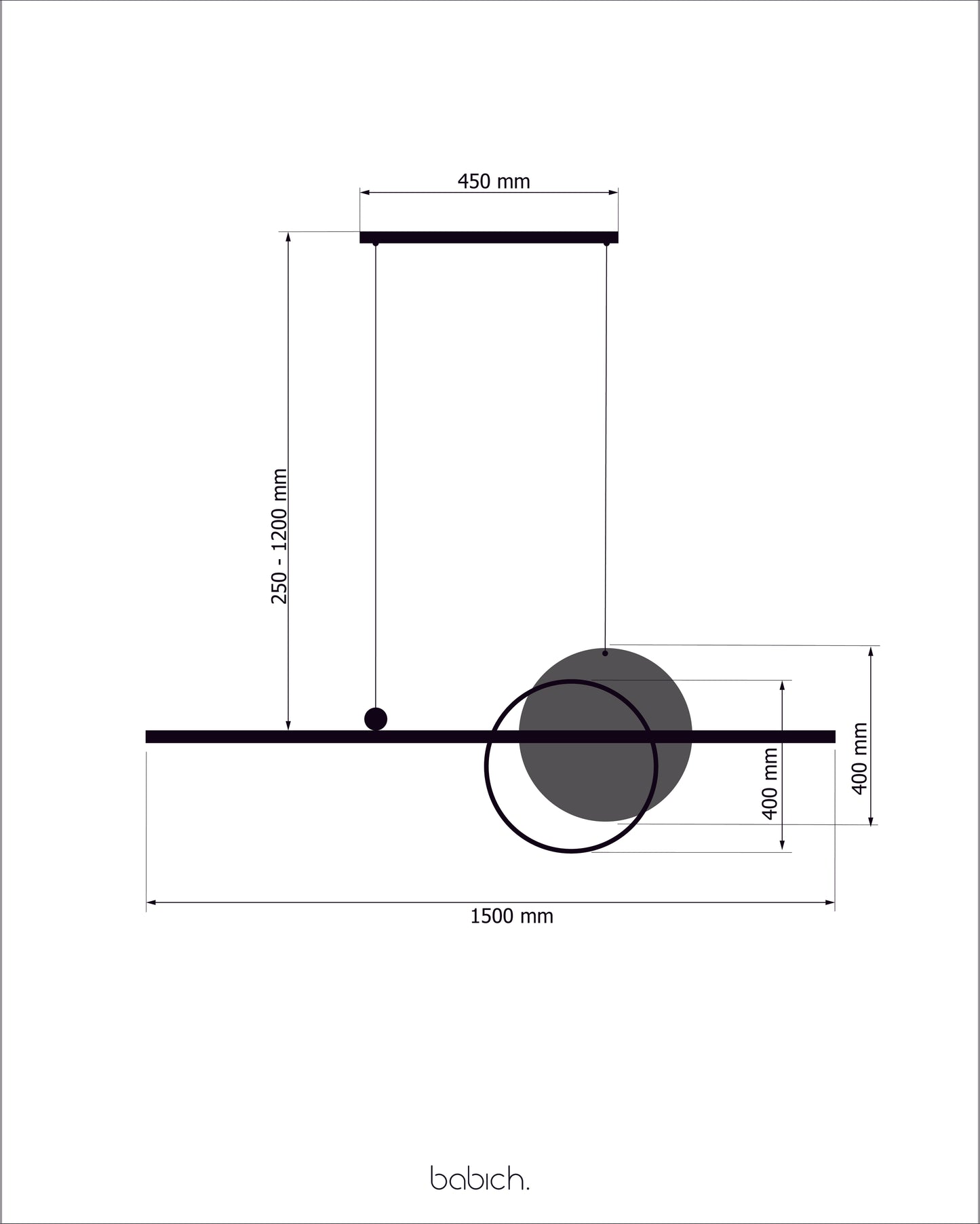 Pendant Lamp Mid glass 1500