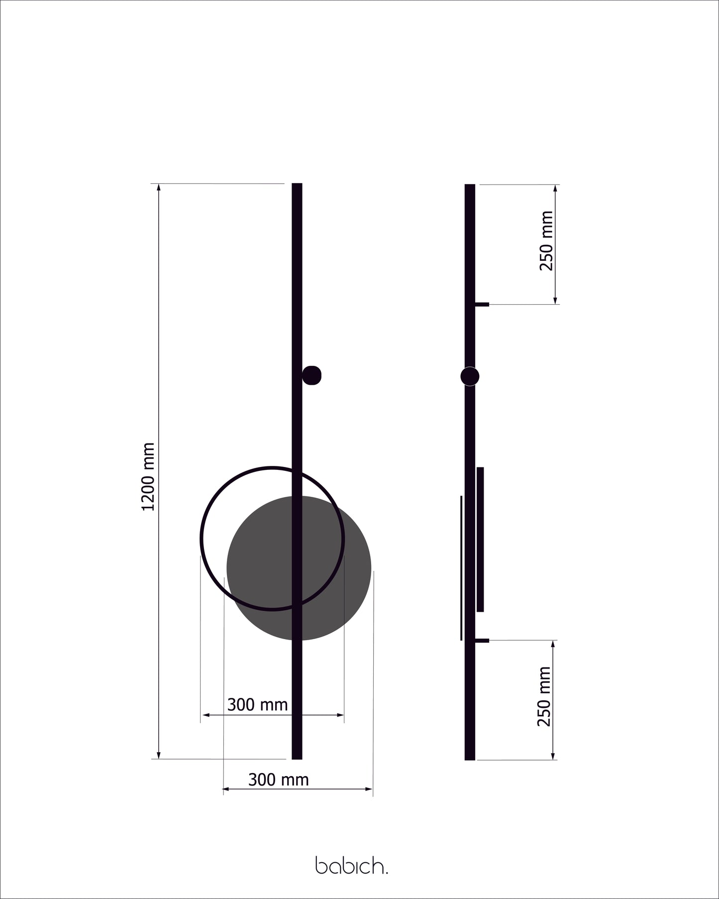 Wall Lamp Mid glass B 1200