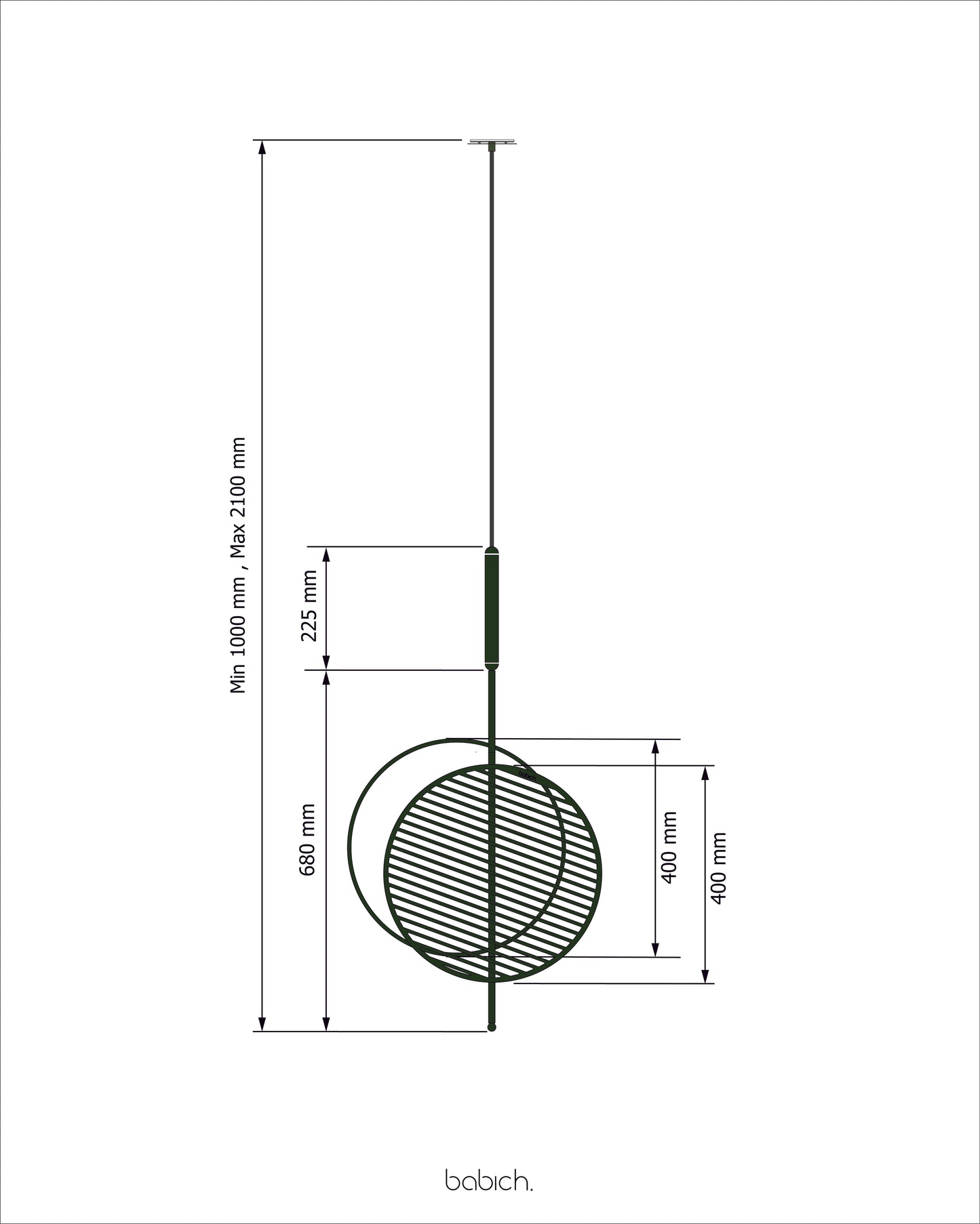Minimalistic pendant lamp Mid L