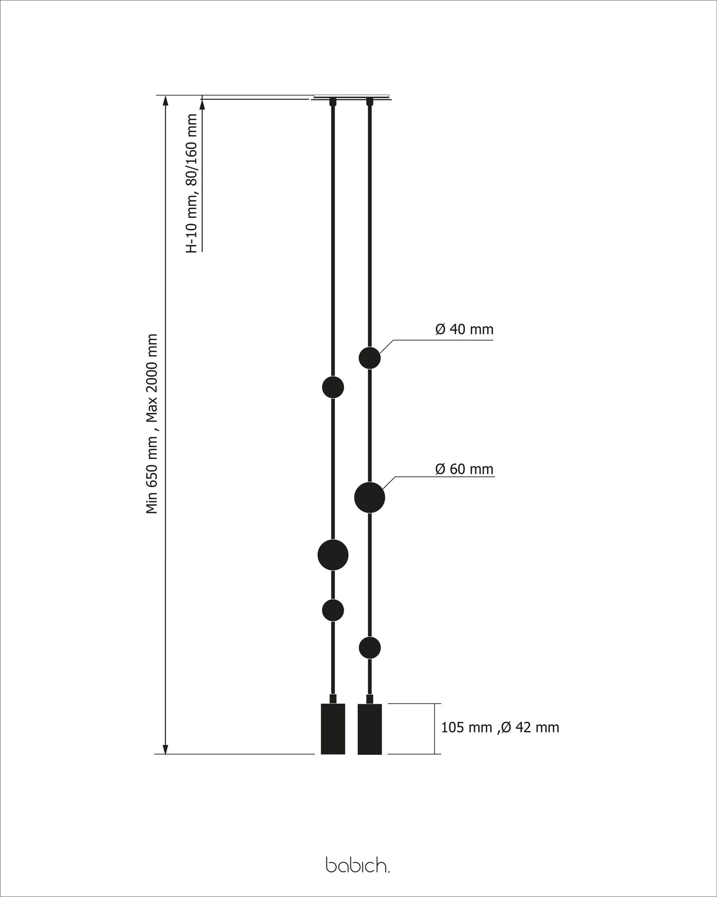Pendant lamp Sunderline 2S